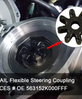 Flexible Steering Coupling Replacement For Hyundai And Kia Steering Column MDPS installed showing durable rubber material