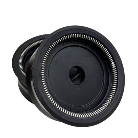 Five Pack K26 Piston Seal Ring With Spring For Pneumatic Cylinders Bidirectional Air Complete Kit close-up, black seals with metal springs