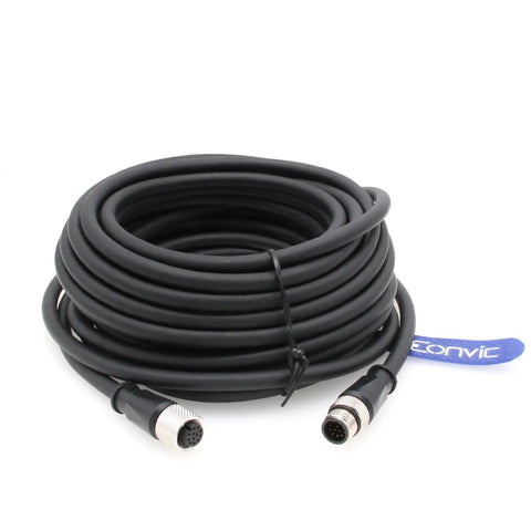 M12 A Code 12 Pin Male To Female Heavy Duty Flex Cable For Cognex Cameras Actuators Sensors Industrial Ethernet Fieldbus 10m