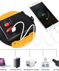 30W Portable Floodlight, Led Construction Flood Lights Outdoor Waterpr, showing USB charging ports and connections for versatility.