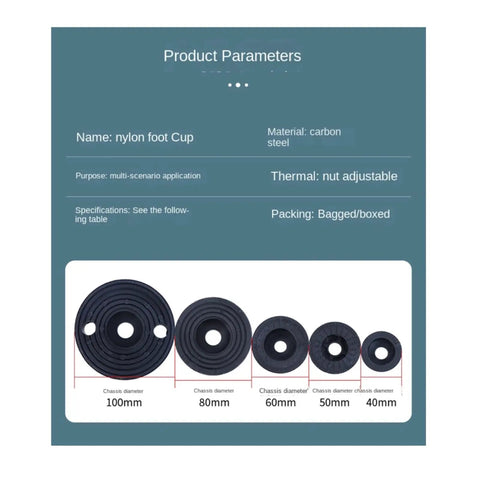 Thread Type Adjustable Leveling Feet With Swivel Base And Articulating Legs For Furniture Support product parameters