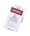 10 Piece Equipment Repair Tags PVC And Metal Lockout Hanging Tags For Safety Service Help Prevent Accidents Ideal For Industrial Maintenance Worksites And Equipment Lockout Programs Universal Compatibility showing dimensions