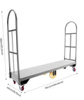 Heavy Duty Platform Truck Workhorse Built Hella Sturdy To Handle Any Warehouse Load With Diamond Grip Deck And Smooth As Butter 360 Swivel Casters rated for 2000 pounds, 64.6x15.7 inch steel design.