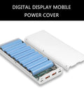 Slick 8 Slot 18650 Battery Holder With Usb C Fast Charging And Crisp Lcd Display, Grab And Go Stash Box For Flat Top Cells, Plug And Play Juice Case, Batteries Not Included with blue batteries.