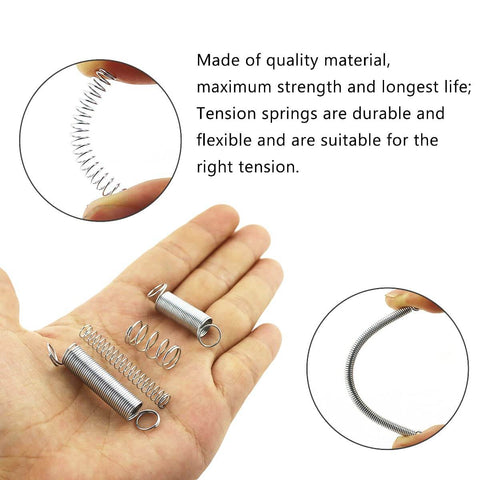Heavy Duty Steel Wire Extension Spring Replacement Kit, 200 Piece Spring Assortment With Zinc Plated Coils in hand
