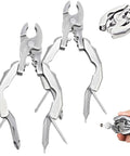9 In 1 Keychain Multitool Pliers With Wire Cutter And Bottle Opener, Heavy Duty Stainless Steel EDC Tool, shown folded and open