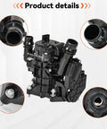 Shop Grade Engine Coolant Thermostat Housing Replacement For BMW 230i Models 2022 To 2025 shown from multiple angles with gaskets and seals.