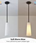 Ziikopoo 2 Pack Modern Matte Black Kitchen Island Pendant Lights with conical ribbed glass shade and adjustable rod.