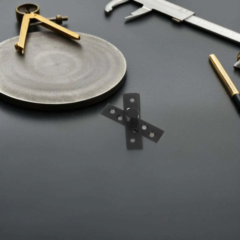 Beefy Heavy Duty Stainless Steel Concealed Pivot Door Hinges, 360 Degree Rotation, shown on a table with tools, featuring black center shaft.