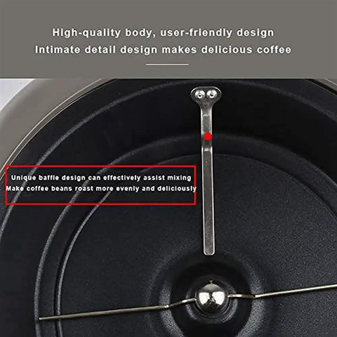 Kick Up Your Morning Routine Portable Electric Coffee Roaster For Home Use With Precise Heat Settings showing unique baffle design for even roasting.