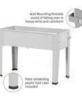 Raised Garden Bed With Legs, Galvanized Steel Planter Box For Herbs And Vegetables, 24 Inch, Gray, Rust-Resistant, space-saving