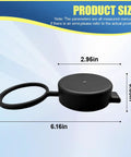 Capless Gas Cap With Tethered Design 2.375 Inch ID Dustproof Waterproof Fuel Tank Cover Replacement For Cars SUVs And Trucks Made From Durable Silicone No Fuss Install For Easy Fit Leak Proof Refueling And Long Lasting Protection shown with dimensions 2.95 x 0.85 x 6.16 inches.