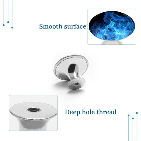 Round Cabinet Knobs With Screws For Dresser Kitchen Bathroom Dope Durable Stainless Steel Hardware Easy Install Anti Rust Anti Corrosion Modern Look For Cabinets Drawers And Cupboards Great Upgrade For Everyday Home Storage, smooth surface, deep hole thread
