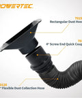 Image of Screw End Quick Coupler for 4-inch hose with left hand threaded adapter, air tight connection for shop vac and dust collection.