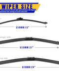 Volkswagen Tiguan Wiper Blades Set Of 3 OEM Replacement Front 24 Inch 21 Inch 13 Inch All Weather Quiet Performance Easy Install