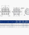 Diagram of Beefy Rigid Clamp On Shaft Coupling, 20 mm Diameter, 25 mm Length, Aluminum Motor Shaft Connector specifications.