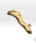 Branch Shaped Cabinet Handle Dope Farmhouse Vibe Solid Brass Drawer Pull With Antique Gold Finish, Rustic Wood Look Hardware