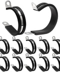 12 Pack One And A Half Inch Cable Clamps With Rubber Cushioned Insulation And 304 Stainless Steel Construction For Securely Mounting Pipes And Hoses Durable Wire Clamps For RV Automotive Marine And Industrial Use 38.1 mm