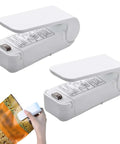 2 Pack Mini Portable Handheld Heat Vacuum Sealer For Plastic Bags And Snack Bags Easy Seal Bag Resealer in use on snack bag