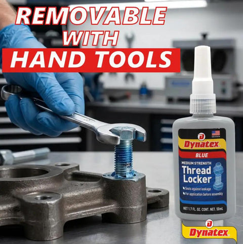 Blue Medium Strength Threadlocker Kit Three Pack 1.69 Oz Bottles Removable With Hand Tools Locks Metal Fasteners Against Vibration