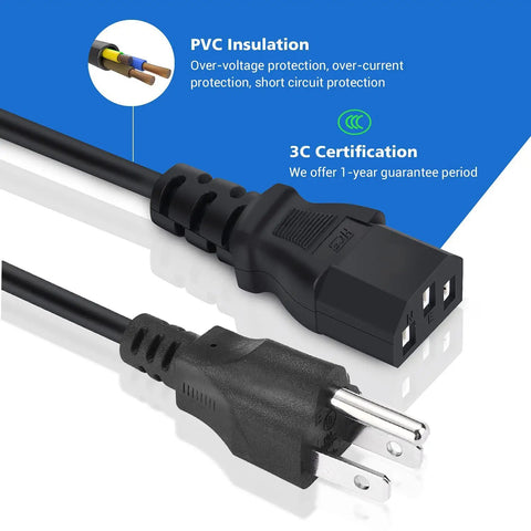 3 Prong 12V DC Power Supply Adapter, 36W Desktop AC To DC Converter, 3A Low Power Transformer For 12V Gear, Perfect For CCTV Cameras, Routers, LED Strips, Modems, And Other Small Electronics, black PVC cord and plug