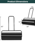 Beefed Up Heavy Duty Lawn Roller 13 Gallon Sand And Water Filled Push And Tow Behind Yard Roller dimensions view
