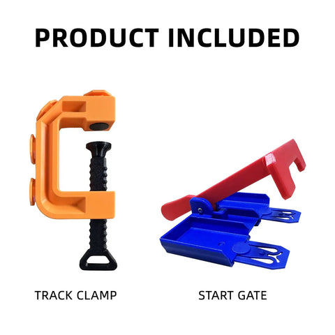 Two Lane Starter Gate With Clamp For Hot Wheels Tracks, Plug And Play Setup, Easy Install Racing Gate Kit components image