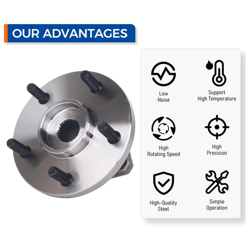 Pair Front Wheel Hub Bearing Assembly 513159 For Jeep Grand Cherokee 1999 2004 with durability and high precision features