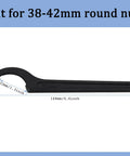 C Hook Spanner Wrench Black Adjustable Hook Tool Carbon Steel Spanner Collet Chuck For 38-42mm Round Nut 6.6 Inch Length