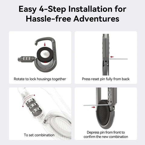 Upgraded AirTag Link And Lock With Heavy Duty 3 Digit Combination Lock Secure Polycarbonate Housing For Air Tags installation guide