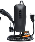 Tesla Level 1 2 Portable EV Charger With 20Foot Cable for Models S X 3 Y, NEMA 6-20 and 5-15 plugs, home and travel use