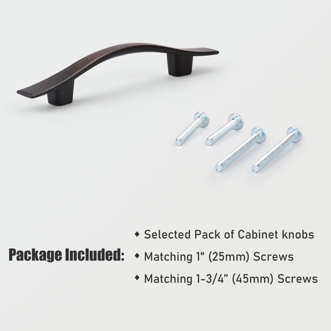 30 Pack 3 Inch Oil Rubbed Bronze Cabinet Pulls Wave Style with screws for kitchen bathroom bedroom vanity