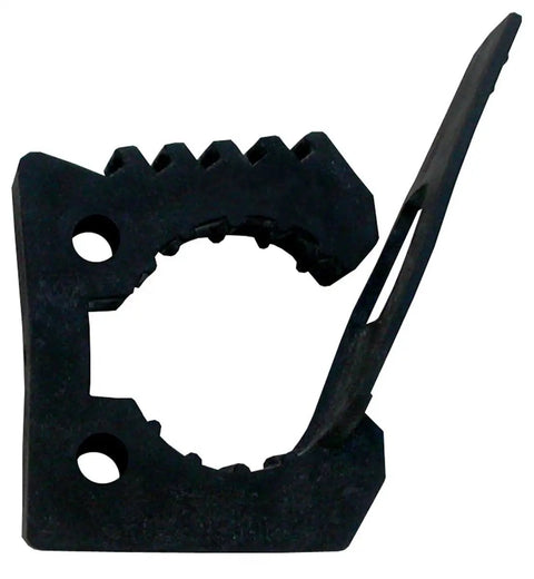 Side view of Rugged Quick Fist Clamp Mount for tools and gear, grips objects 1-1.75 inches, shows clamp teeth and mounting holes.