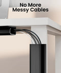 Under Desk Cable Management Kit 6 Pack Self Adhesive 96 Inch J Channel Raceway Black Cord Hider cable organizer installed under desk