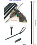 Detailed view of Extra Long Cable Zip Ties Heavy Duty 24 Inch UV Black 200 Lbs Outdoor Pack showing thickness and dimensions.