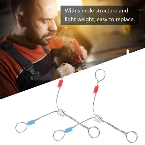 Ten Pack K Type Thermocouple Temperature Sensor Line for 0 to 600 Celsius Readings with an image of a worker using a soldering tool