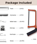 Ceiling Curtain Track System With Roller Hooks For Room Divider Ceiling Mount Rail Set 12 To 18 Feet package contents
