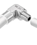 90-degree stainless steel street elbow fitting, G1/8 male to female, side view