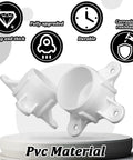 12 Packs 2 Inch PVC Flange Caps For Pipe Fittings Ideal For DIY Rod Holder Projects Shelving Support Feet And Furniture Making Glossy White Finish For A Clean Pro Look