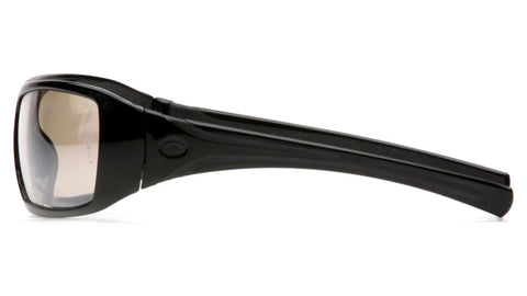 Side view of Heavy Duty Rimless Safety Glasses Featuring Badass Scratch Resistant Polycarbonate Lenses And Iron Clad Uv Shielding For Relentless Indoor And Outdoor Jobs Pack Of Twelve.