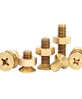 Stainless Steel M6 Cross Countersunk Head Screws With Hex Nuts Kit 304 Grade Indoor Outdoor Use Heavy Duty High Torque Drive Includes M6x25 Size 20 or 40 Piece Complete Sets, brass screws and nuts