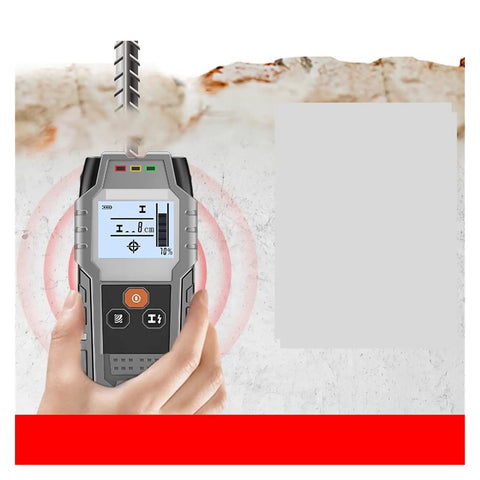 Badass Slick Stud Finder Wall Scanner delivering dope accuracy displayed in hand, measuring depth on wall surface.