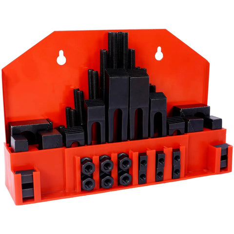 58 Piece T Slot Clamping Kit For Milling And Machining Set With Cleaner And Tightening Wrench Includes 3 4 5 6 7 8 Inch Studs wall rack