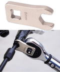 Totally Dead Nuts Precise 8mm Cycling Disc Brake Wrench And Cable Adjuster Tool Hella Reliable Hexagon Design shown on bike setup.