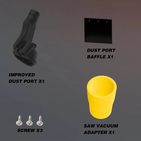 Dust Collection Adapter For 12 Inch Sliding Miter Saws With Vacuum Hose Connector Upgraded Dust Port Thickened Rubber Baffle And Faster No Mess Dust Extraction Compatible With DWS779 DWS780 DWS709 DW718 DWS782 DHS790 Pro Grade components on display.