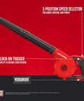 V20 Cordless Leaf Blower Bare Tool with 125 MPH Max Air featuring 3 Speed Selector and Lock-On Trigger