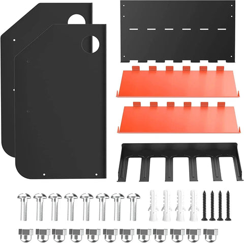 Heavy Duty Wall Mount Drill Organizer And Cordless Tool Storage Rack with assembly parts and durable metal shelves