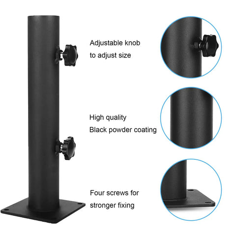 Heavy Duty Patio Umbrella Base With Adjustable Clamp For Decks Patios Balconies And Docks Outdoor Umbrella Stand Fits Post 0.8 To 1.5 Inches