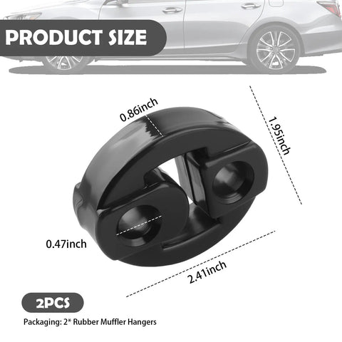 Heavy Duty Rubber Exhaust Hangers 2 Pack With Dual Holes 0.47 Inch Universal Muffler Hangers for Vibration Reduction