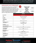 Top Tier Radiant Barrier Attic Insulation Covering 1000 Square Feet With Four Rugged 250 Foot Rolls on a product spec sheet with details.